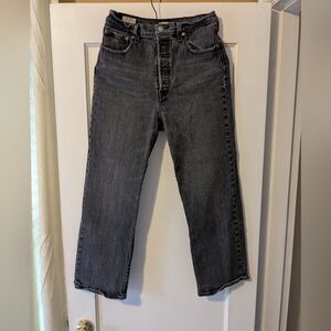 Levi's Women's Black Ribcage Straight Ankle Jeans